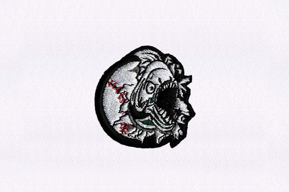Baseball Piranha Fish: A Unique Embroidery Design