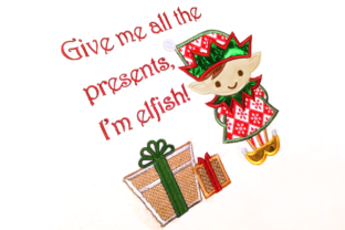 Charming Elfish Christmas Elf Pun Applique