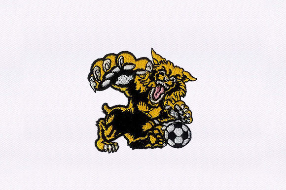 Cheetah Playing Soccer: A Bold Embroidery Choice