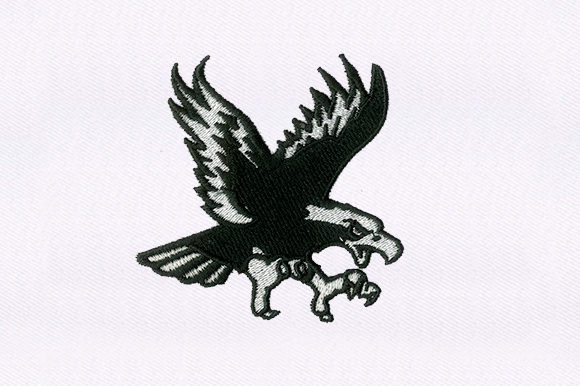 Flying Falcon Attack: A Bold Addition for Holiday Embroidery