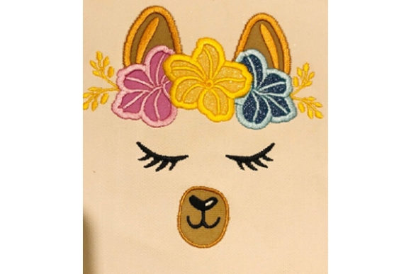 Hawaiian Flower Llama Applique: A Festive Touch