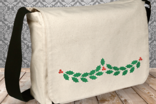 Holly Garland Embroidery Design for Craft Fair Products