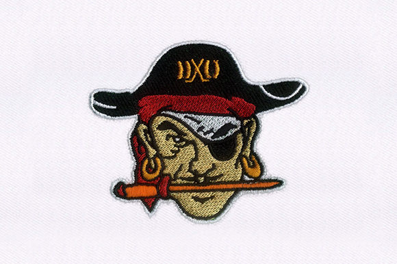 Red Tricorne Pirate: A Bold Embroidery Design