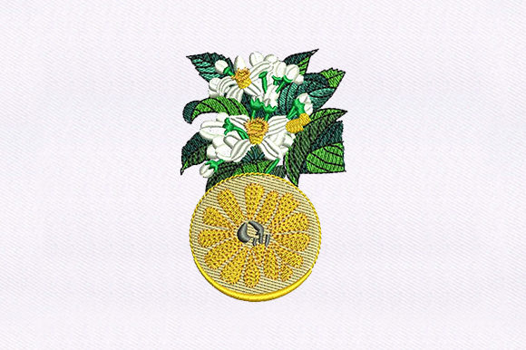Vines Half Orange: A Charming Embroidery Design